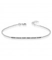 Bracciale Tennis Donna - Lelune Diamonds in Oro Bianco 18 Carati con Diamanti Bianchi e Neri 0,10 ct