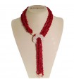 Rajola Necklace for Woman - Long Queen with Red Coral and Sardonic Cameo