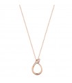 Buonocore - Eden Necklace in 18K Rose Gold with White Diamonds and Rubies Snake Pendant - 0