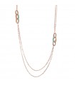 Bronzallure Necklace for Woman - Long Multi-strand Rose Gold Enamel with Turquoise Rings