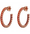 Bronzallure Woman's Earrings - Altissima Rose Gold Hoop with Orange Cubic Zirconia