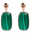 Orecchini Bronzallure da Donna - Variegata Pendenti Rose Gold con Malachite