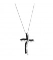 Giorgio Visconti Necklace - White Gold Rood with White and Black Diamonds - 0