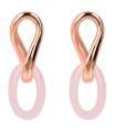 Orecchini Bronzallure da Donna - Variegata Pendenti Rose Gold con Quarzo Rosa