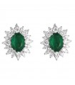 Davite&Delucchi Earrings - Rosetta in 18K White Gold with Natural Diamonds and 1.50 ct Emeralds - 0