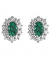 Davite&Delucchi Earrings - Rosette in 18K White Gold with Natural Diamonds and 1.00ct Emeralds - 0