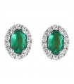 Davite & Delucchi Woman's Earrings - Rosetta in 18K White Gold with Natural Diamonds and Emeralds 1.00 ct - 0