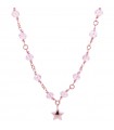 Rue Des Mille Necklace for Women - Crystal Rainbow Rose Gold with Pink Crystals and Star