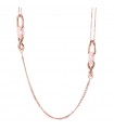 Bronzallure Necklace for Woman - Rose Gold Variegated with Intertwined Links and Rose Quartz