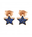 Rue Des Mille Women's Earrings - Stud Stardust with Stars and Black Zircons