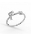 Buonocore - You Are Ring in 18K White Gold with Letter F and Natural Diamonds 0.06 ct - 0