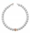 Bracciale Lelune Young Donna - con Perle Freshwater 6,5-7mm e Sfera in Oro Rosa 18 carati