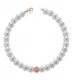 Lelune Young Woman's Bracelet - with 6,57mm Freshwater Pearls and 18K Rose Gold Sphere - 0