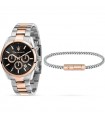 Special Pack Orologio Maserati con Bracciale - Attrazione Cronografo Bicolore Silver e Rose Gold 43 mm Nero