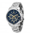 Maserati Men's Watch - Successo Chronograph Silver 44mm Blue