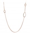 Bronzallure Woman's Necklace - Altissima Rose Gold Long with Double Chain and Cubic Zirconia Pavè