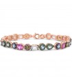Salvatore Plata Women's Bracelet - Genuine in 925% Silver with Colored Crystals