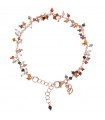 Bronzallure Woman's Bracelet - Rose Gold Variegated with Small Multicolor Quartz Charms