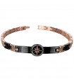 Zancan Men's Bracelet - Hi Teck in Black PVD Steel with Central Plate and Wind Rose