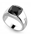 Zancan Ring for Men - Cosmostone in 925% Silver with Black Onyx Size 20