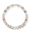 Lelune Young Woman's Bracelet - with 6,5-7mm Multicolor Freshwater Pearls and 18K Yellow Gold Clasp - 0