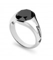 Zancan Men's Ring - Eternity 925 Chevalier in 925% Silver with Black Onyx Size 20