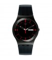 Swatch Watch - High-Lands Mix Gaet Time and Date Black 41mm with Red Indexes