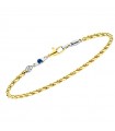 Bracciale Zancan da Uomo - Insignia Gold in Oro Giallo 18 Carati con Zaffiro Blu