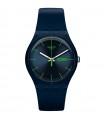 Swatch Watch - New Gent Blue Rebel Time and Blue Date 41mm with Green Indexes