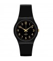 Swatch Watch - Classic Golden Tac Only Time Black 34mm with Golden Details