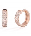 Buonocore Earrings - Eternity Round Circle in 18K Rose Gold with White Diamonds 0.39 ct - 0