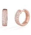 Orecchini Buonocore - Eternity Round a Cerchietto in Oro Rosa 18 carati con Diamanti Bianchi 0,39 ct