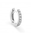 Buonocore Single Earring - Eternity Round Circle in 18K White Gold with White Diamonds 0.05 ct - 0