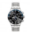 Orologio Swatch - The May Collection Dark Blue Irony Cronografo Silver 43mm Nero con Ghiera Blu