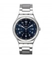 Swatch Watch - Core Blue Boat Time and Date Silver 41mm Blue