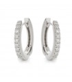 Buonocore Earrings - Eternity Round Oval in 18K White Gold with White Diamonds 0.20 ct - 0