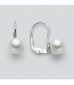 Miluna Women's Earrings - Monachella in 18K White Gold with Freshwater Pearls 7.5-8 mm - 0