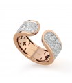 Buonocore - Balance Ring in 18K Rose Gold Open Band with White Diamonds 1.06 ct - 0