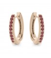 Buonocore Earrings - Eternity Round Oval in 18K Rose Gold with Rubies 0.22 ct - 0