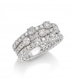 Crieri Woman's Ring - Firmament in 18K White Gold with 3 Rows of White Diamonds 3.80 ct - Size 14 - 0