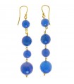 Rajola Earrings for Woman - Lipari Pendants with Blue Agate