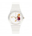 Orologio Swatch da Donna - Jubilee How Majestic Solo Tempo Bianco 34mm Speciale Regina Elisabetta