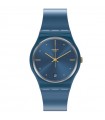 Swatch Watch - Monthly Drops PearlyBlue Time and Date 34mm Blue with Gold Details