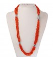 Rajola Women's Necklace - Long Multi-strand Gala with Sciacca Coral and Pearls