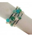 Bracciale Rajola da Donna - Candy Multifilo con Perle ed Agata Verde