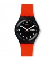 Swatch Watch - Core Red Grin Time and Date Black 34mm Red