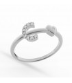 Buonocore Ring - You Are in 18K White Gold with Letter C and Natural Diamonds 0.06 ct - 0