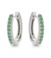 Buonocore Earrings - Eternity Round Oval in 18K White Gold with Emeralds 0.20 ct - 0