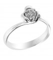 Salvini Woman Ring - Solitaire in 18K White Gold with Natural Diamond 0.42 ct - 0