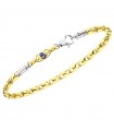 Bracciale Zancan da Uomo - Insignia Gold in Oro Giallo 18 Carati con Zaffiro Blu 0,03 ct